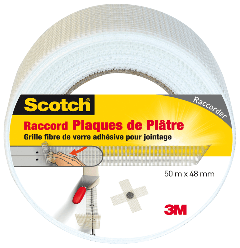 Scotch®Raccord Plaques de Plâtre Blanc 50m x 48mm