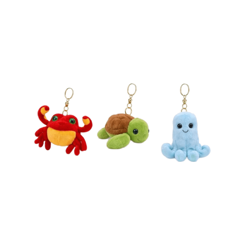 Porte-clés en peluche animal marin 12 cm (Modèle aléatoire)