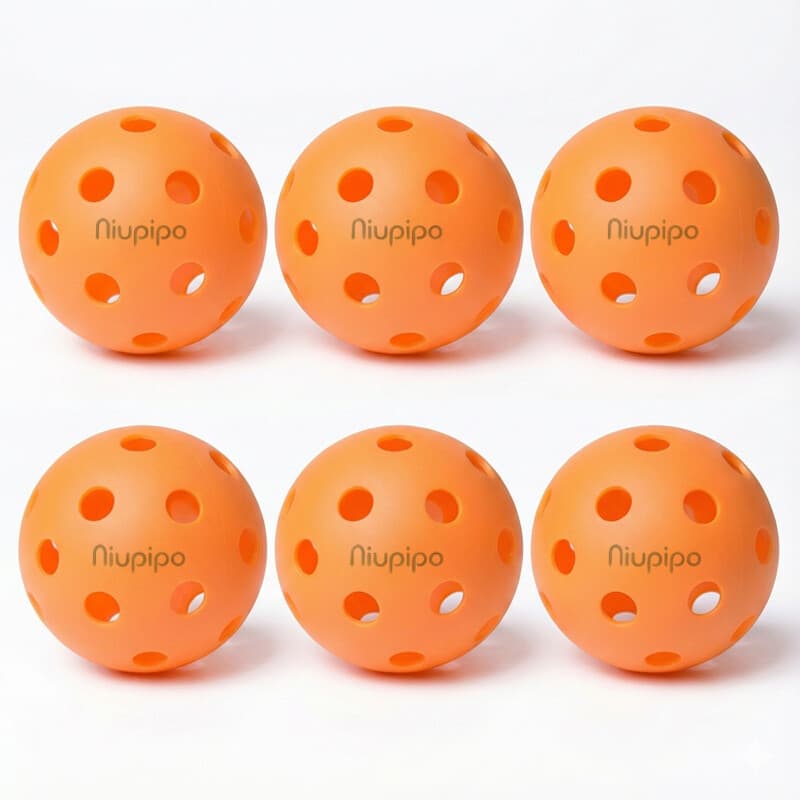 NIUPIPO Lot de 6 balles de pickleball en TPE de haute qualité et durable pour intérieur - Ø 74 mm