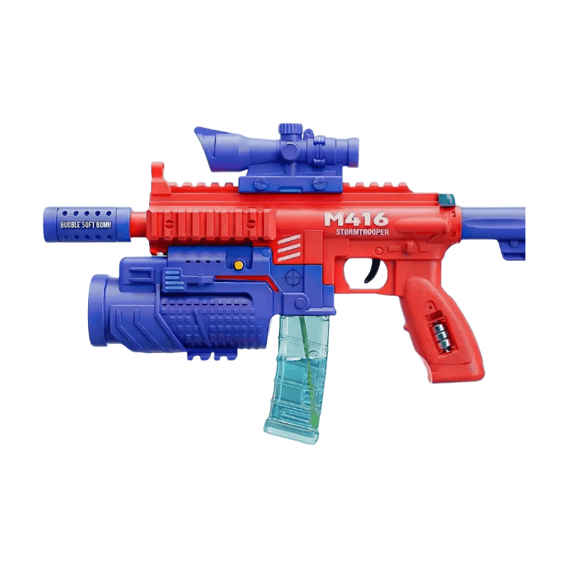 Tokky Pistolet Jouet 2-en-1 pour Enfants, Machine à Bulles Entièrement Automatique et Lanceur de Pistolet à Fléchettes Souples à Ventouse,