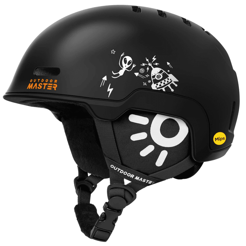 OutdoorMaster Casque de ski MIPS pour enfants noir - Taille S