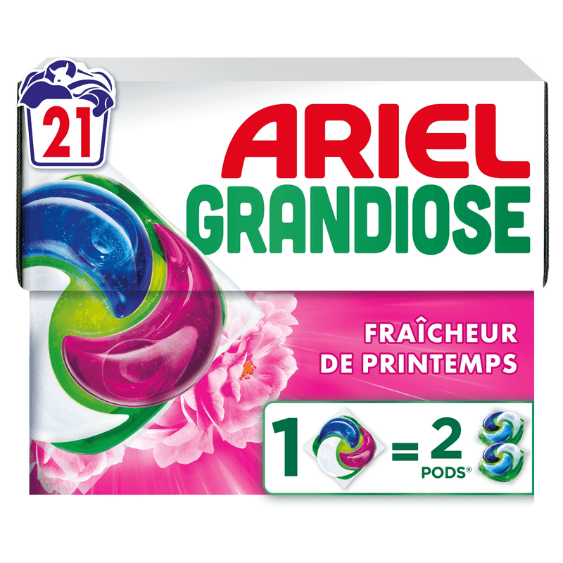 ARIEL Lessive Capsules Pods Fraîcheur de Printemps Grandiose 21 capsules