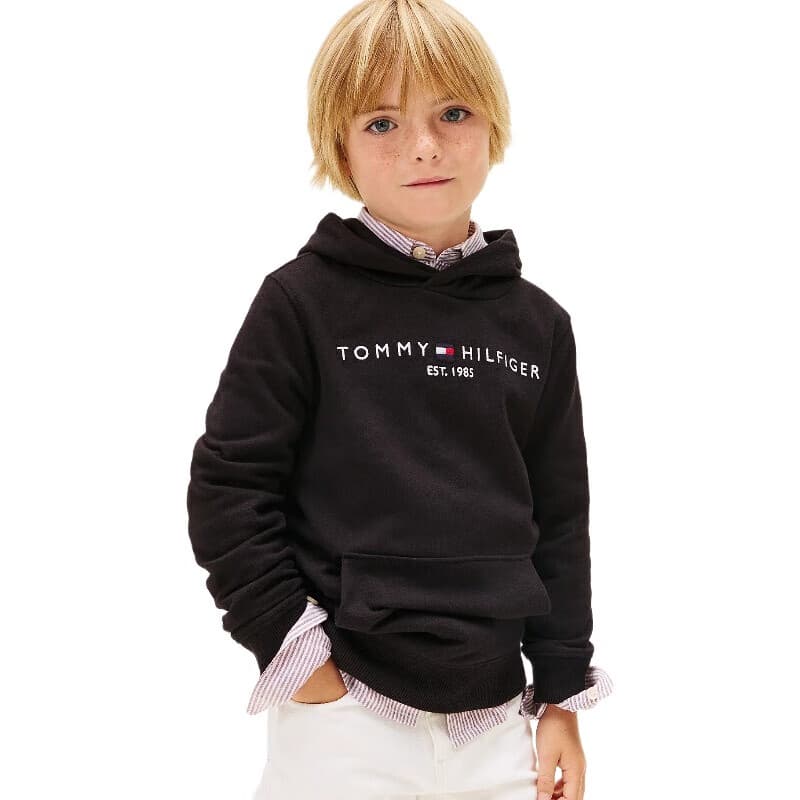 Tommy Hilfiger essential sweat à capuche unisexe enfant noir - Taille 80