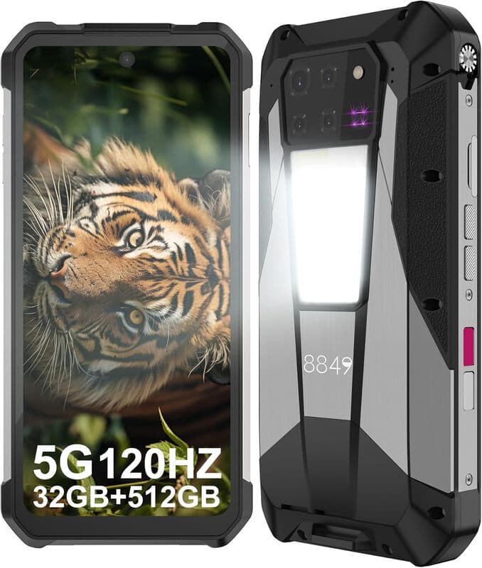 Unihertz Tank 3 Pro smartphone robuste 5G avec projecteur, batterie 23800mAh, mémoire 32GB, stockage 512GB, MediaTek Dimensity 8200 5G, appareil