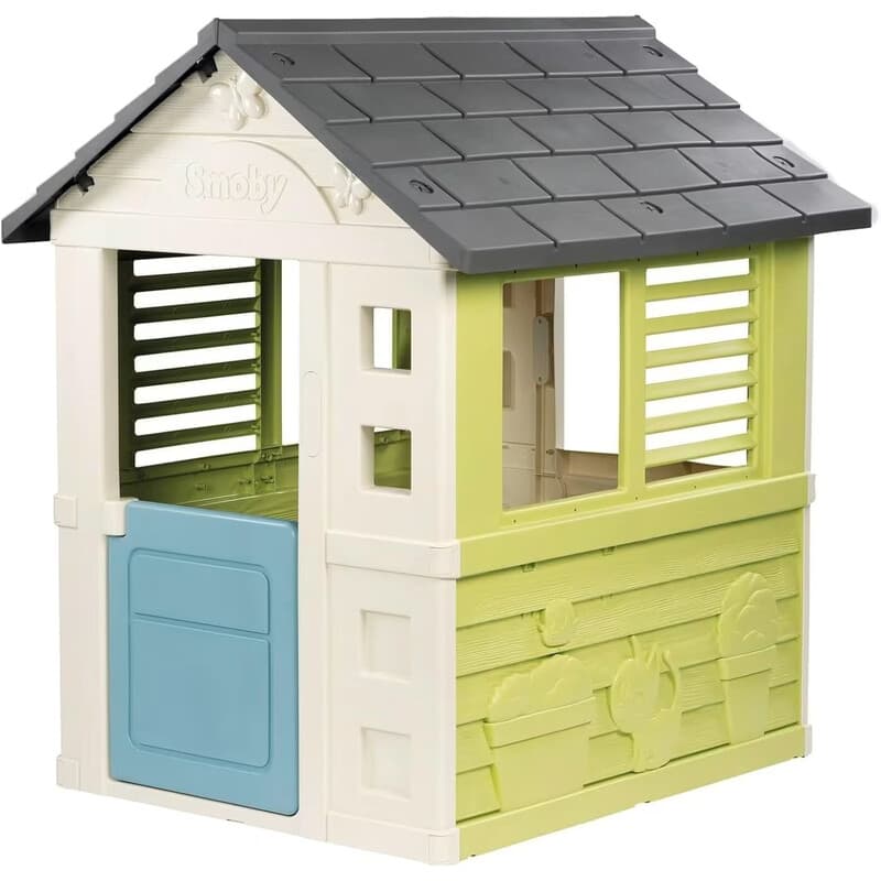 Smoby Life - Jolie Maison - Design Moderne - Portillon, Fenêtres avec Persiennes - Matière Recyclée - A Partir de 2 Ans - Fabrication Française