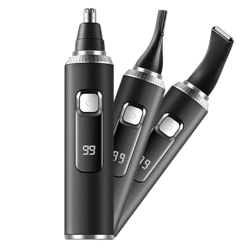 Sparoma Tondeuse pour poils oreilles et nez 3-en-1 – Écran LED | Moteur haute vitesse 8500 tr/min | Étanche IPX7 | Rechargeable Type-C, comprend