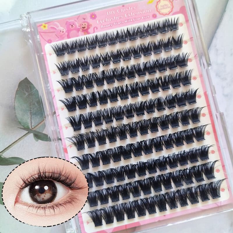 MeoMagic Extensions de cils prémontées (sans pinces à épiler incluses) - 10 lignes - 120 pièces - WM6