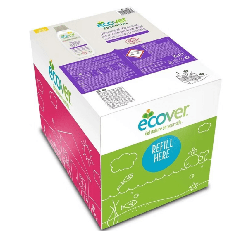 Ecover Lessive liquide concentrée, lavande, 300 lavages, 15 L (inclut le robinet)