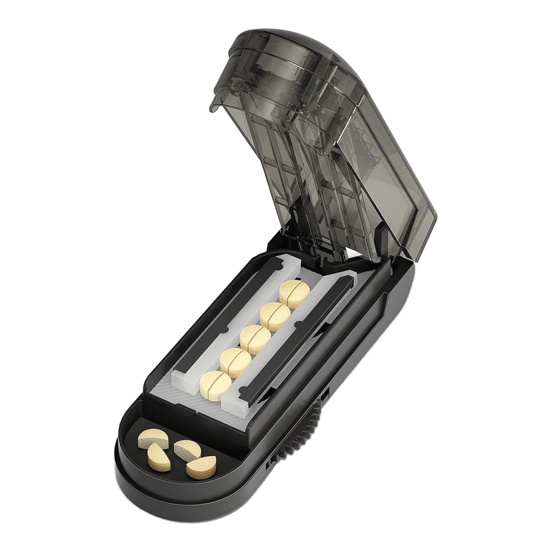 Coupe-Comprimés Professionnel VVM Réglable pour Petites et Minuscules Pilules, Lame Cachée en Acier Inoxydable, Coupe Sécurisée de Plusieurs