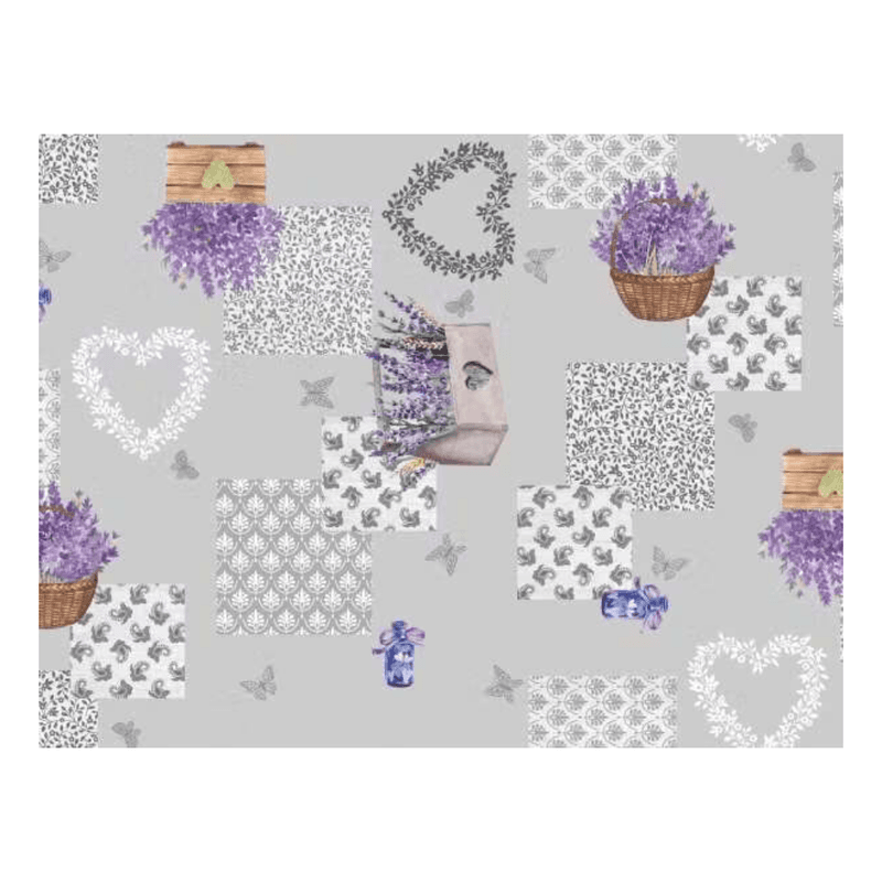 NORFTUFTING “Lauris Gris” Nappe en toile cirée ronde 140 cm