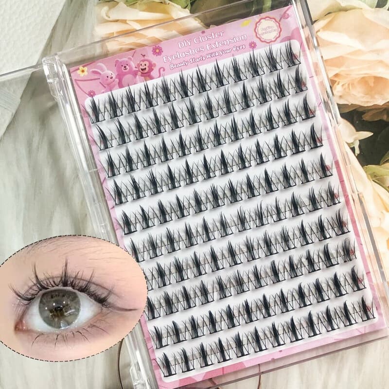 MeoMagic Extensions de cils prédécollées (pinceaux non inclus) - 10 lignes - 120 pièces - F08