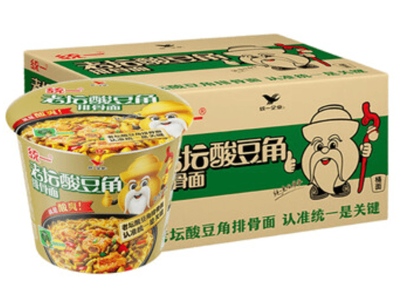 Uni-President Nouilles instantanées saveur porc et haricots de haricot mungo marinés 115 g x 12 (carton)