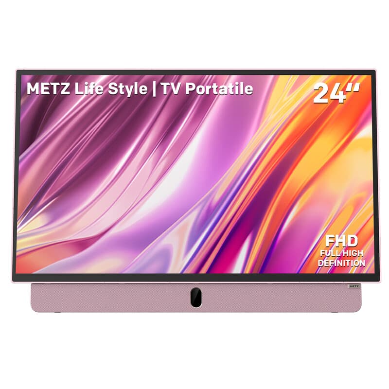 METZ Téléviseur portable 24MPE7300Z, batterie incluse, Google TV,