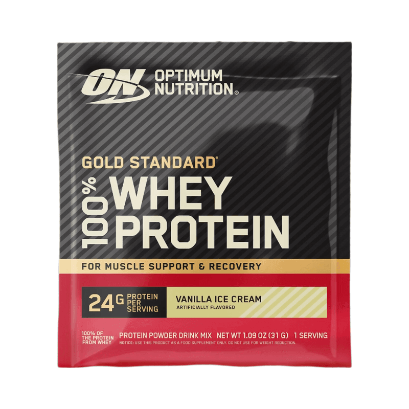 OPTIMUM NUTRITION Gold Standard 100% Whey Poudre protéinée saveur glace à la vanille - 24 x 31 g
