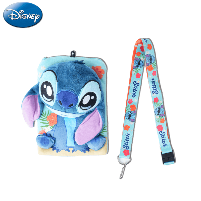 Disney Porte-badge en peluche Stitch avec tour de cou, sous licence officielle