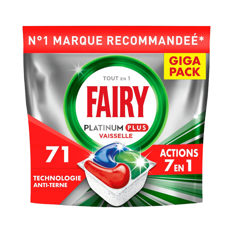 Fairy Platinum Plus Tablettes lave-vaisselle Original, 71 tablettes