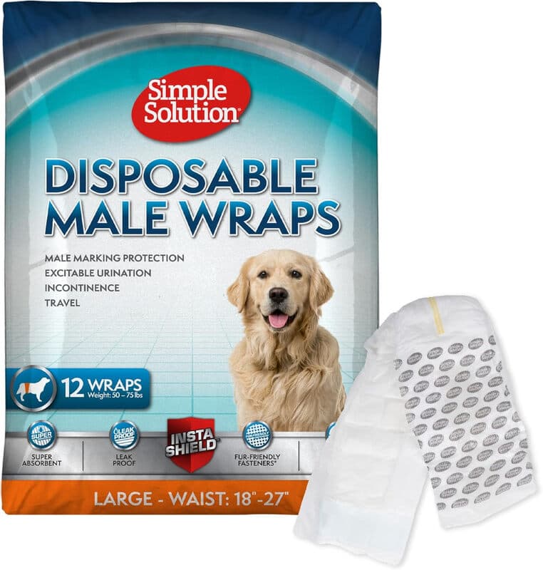 Simple Solution Couches jetables pour chiens, grand paquet de 12