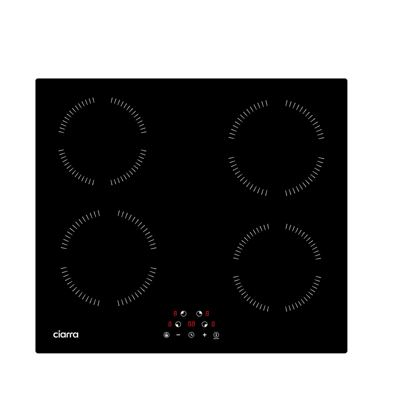 CIARRA Plaque à Induction Encastrable avec 4 Zones 9 Niveaux de Puissance CABBIH4-A