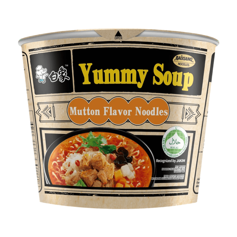 Bai Xiang Soupe de nouilles saveur mouton, en pot - 108 g
