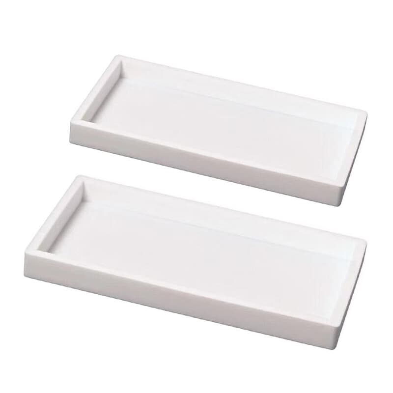 JORDAN&JUDY Lot de 2 plateaux de salle de bain en silicone Blanc scandinave Organisateur de toilette