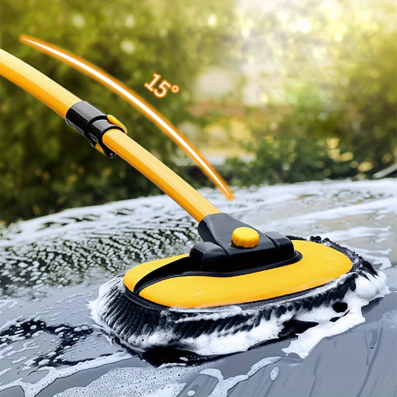 EAFC 2 pièces Brosse de nettoyage pour voiture Brosse de lavage pour voiture Manche télescopique long Balai de nettoyage Balai en chenille