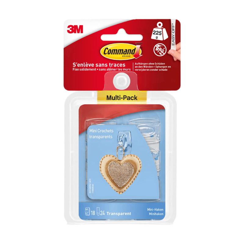 Command Lot de 18 mini crochets transparents