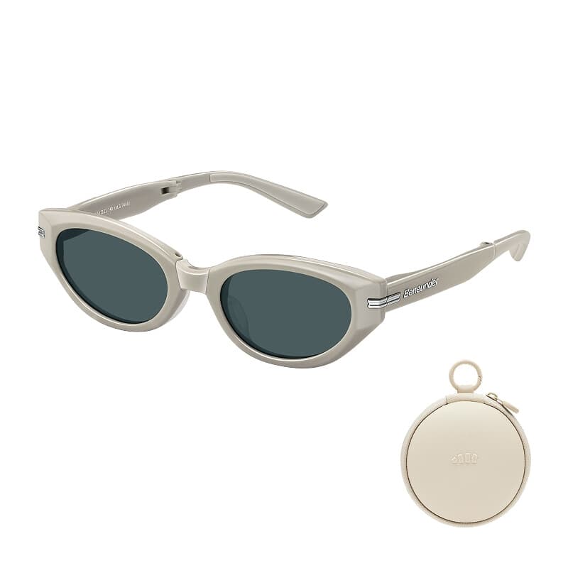 Beneunder FD315-CN306 Lunettes de soleil Cateye pliables - Café à verres gris