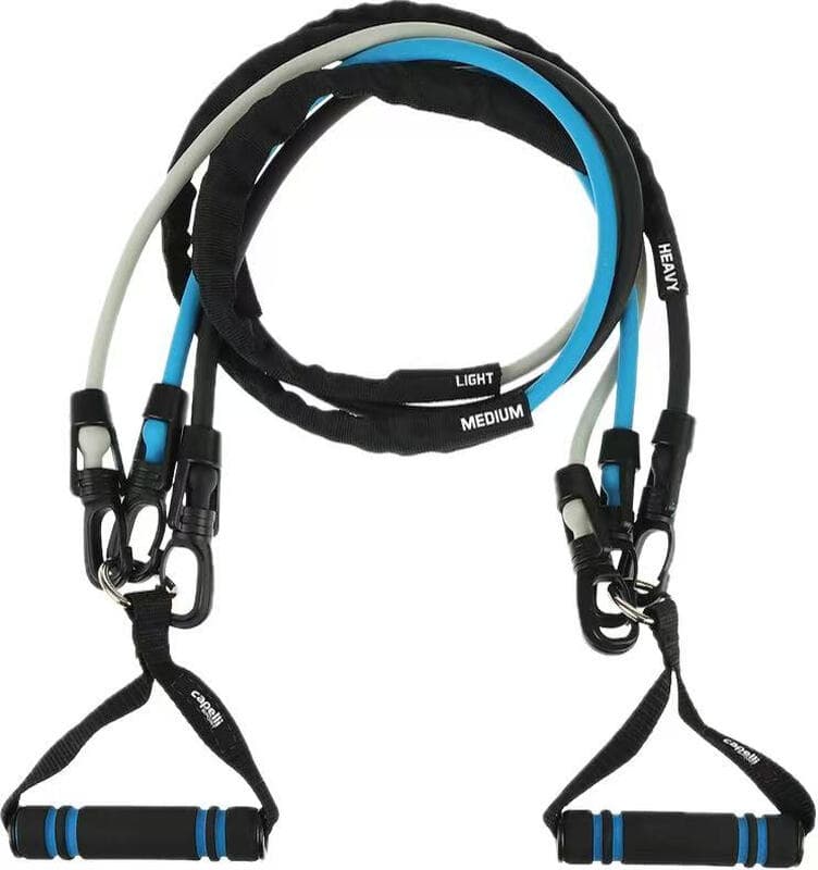 Capelli Sport Bande de résistance 3-en-1 - Latex, 120 cm, clips de réglage facile pour ajouter ou retirer des bandes pour des niveaux de résistance