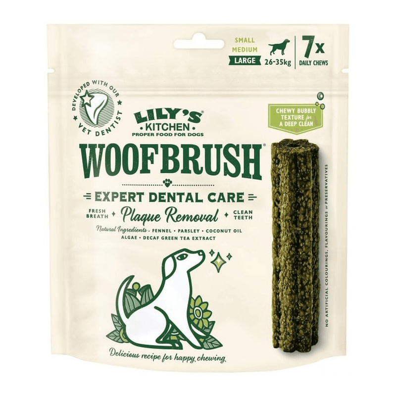 Lily's Kitchen LILY DOG WOOFBRUSH brosse à dents, taille-L, 7 x 47 g