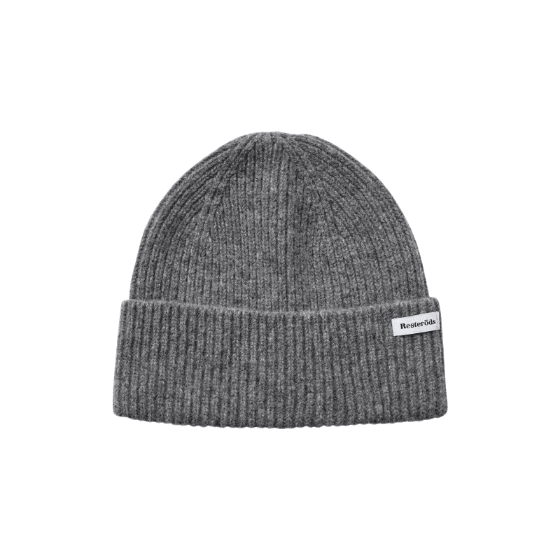 Resteröds Bonnet d'hiver en laine isolante, ajustement classique, gris clair chiné