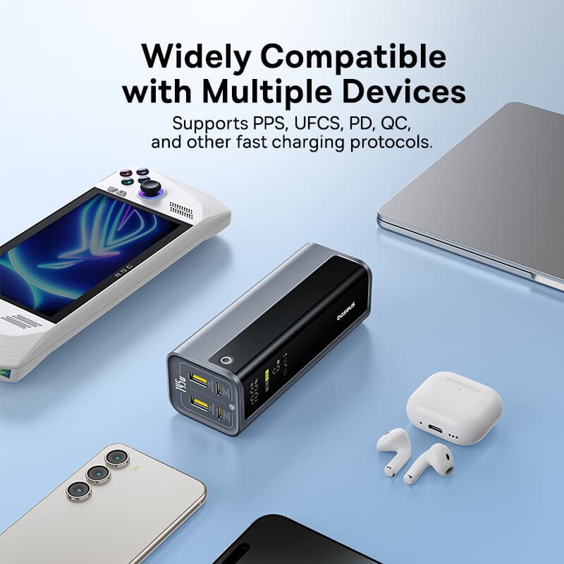 Baseus EnerGeek GP12 Batterie externe avec écran numérique, charge rapide 20 800 mAh 145 W - Gris sidéral