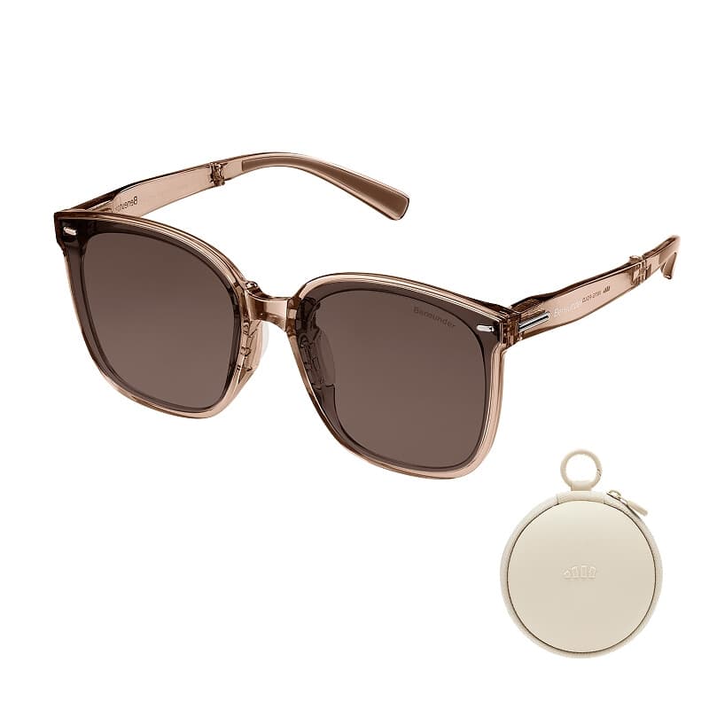 Beneunder FD421 Lunettes de soleil oversize pliables avec verres anti‑reflets UV400 - Brun