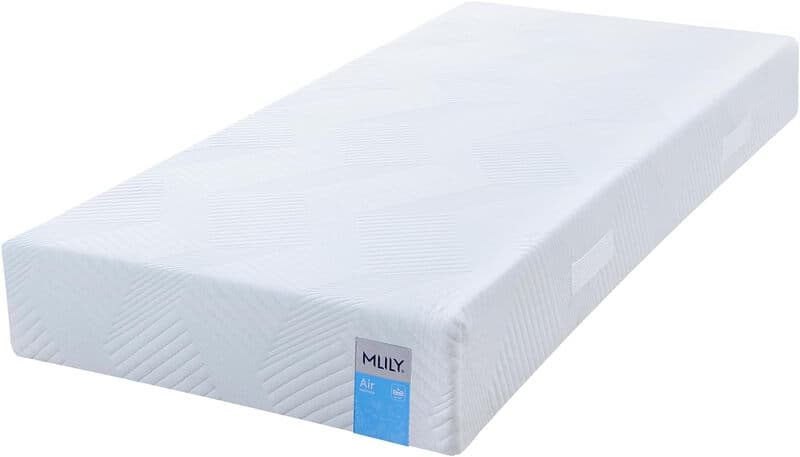 MLILY Matelas Air, IGR CertiPUR, 100 x 200 cm, 2-en-1 Fermeté Moyenne/Ferme, Frais/Chaud, 7 Zones Ergonomiques AirCell/CoolFlex/BlueFlow Mousse