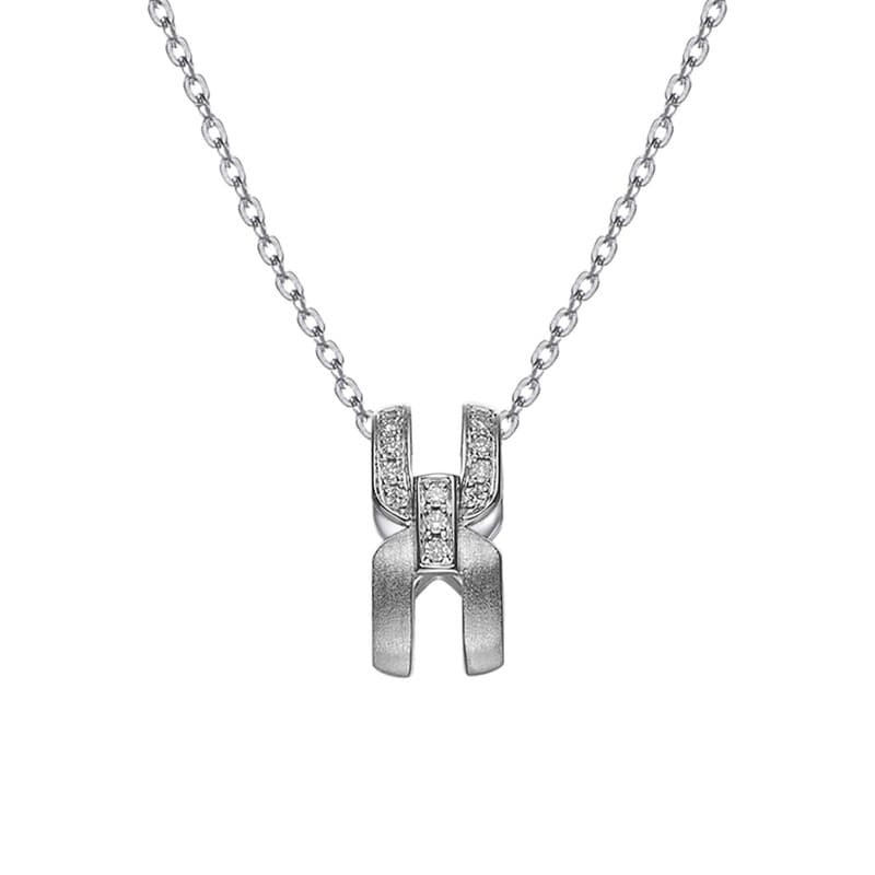 ALAIN MICHAL Intertwine Collier en argent givré Blanc