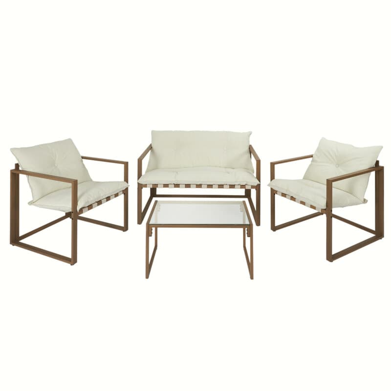 HOME DECO FACTORY Salon de jardin Cagliari 4 pièces M2