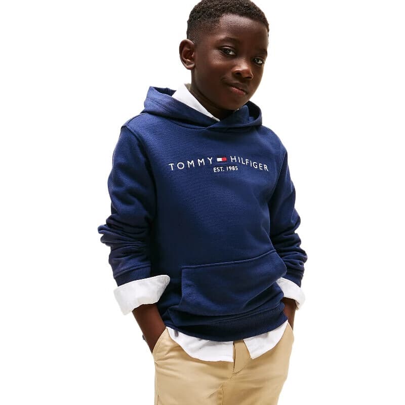 Tommy Hilfiger Hoodie essentiel enfant unisexe - bleu marine crépuscule - Taille 10