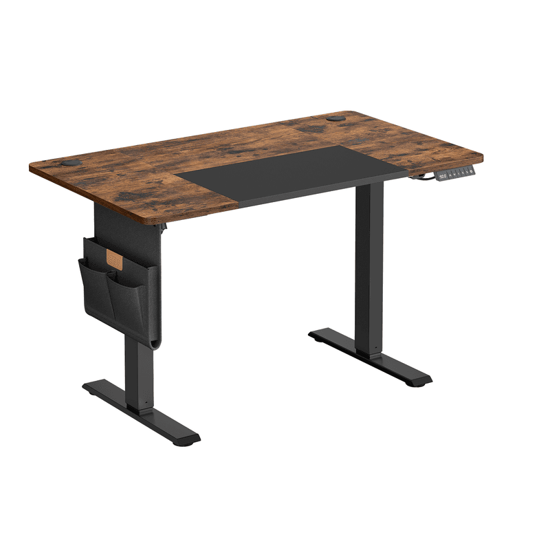 Ochama Bureau réglable en hauteur avec fonction mémoire et port USB-C marron-noir -120 x 60 cm