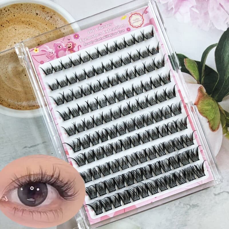 MeoMagic Extensions de cils pré-collées (pince à épiler non incluse) - 10 lignes - 120 pièces - WM27