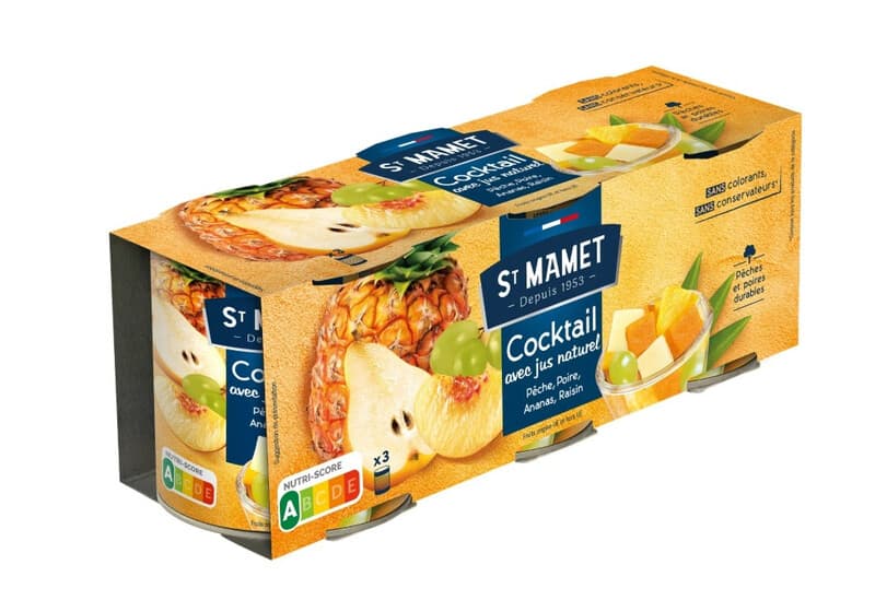 ST MAMET cocktail fruits au sirop 3X125g