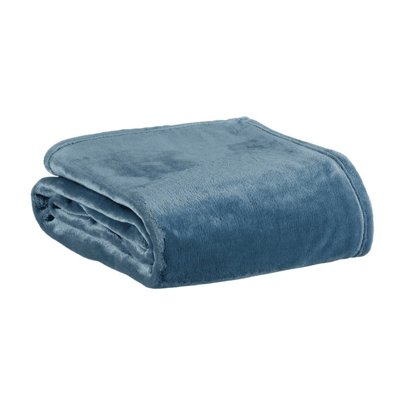 VIVARAISE Théo Jeté de lit recyclé bleu - 130 x 160 cm