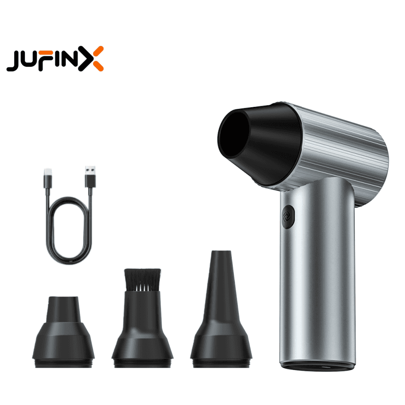 JUFINX Style WOLFBOX X7 Dépoussiéreur à air comprimé - Ventilateur turbo 90 000 tr/min | Charge rapide 20 W, Batterie rechargeable, 3 vitesses