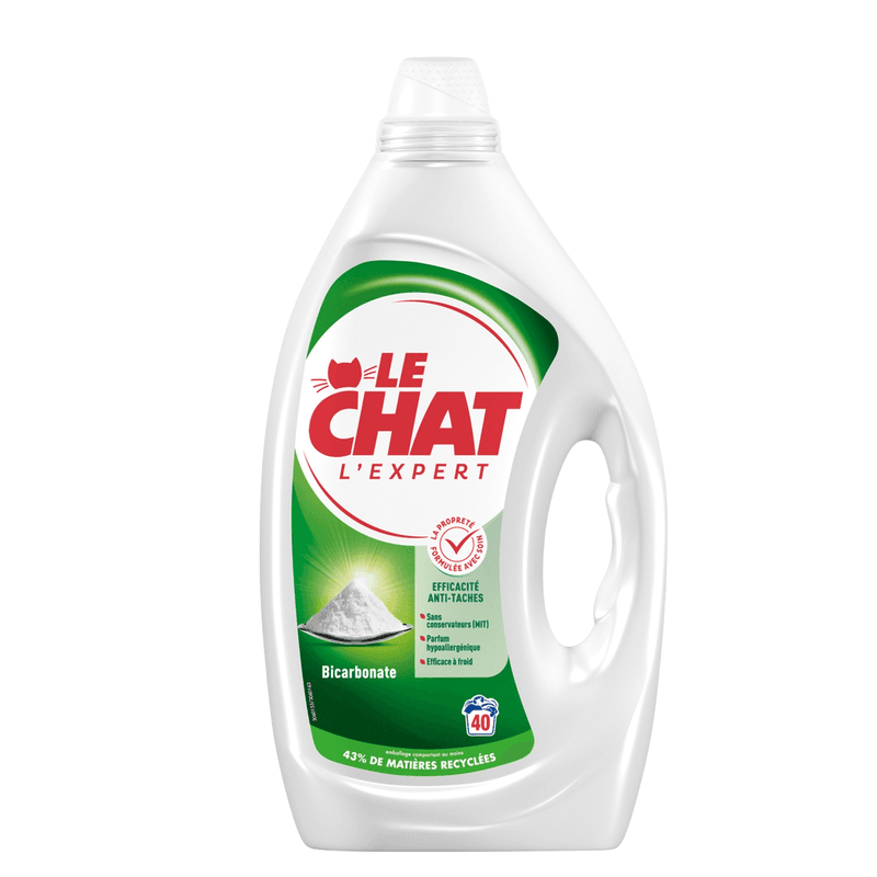 Le Chat Expert Bicarbonate de soude anti-taches lessive liquide hypoallergénique 1,8 L