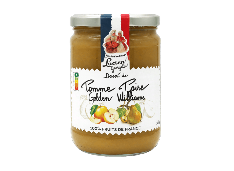 LUCIEN GEORGELIN Dessert de pomme Golden et poire Williams - 560 g