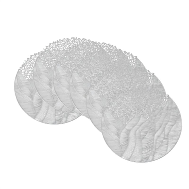 Lot de 6 sets de table en PVC - Argenté