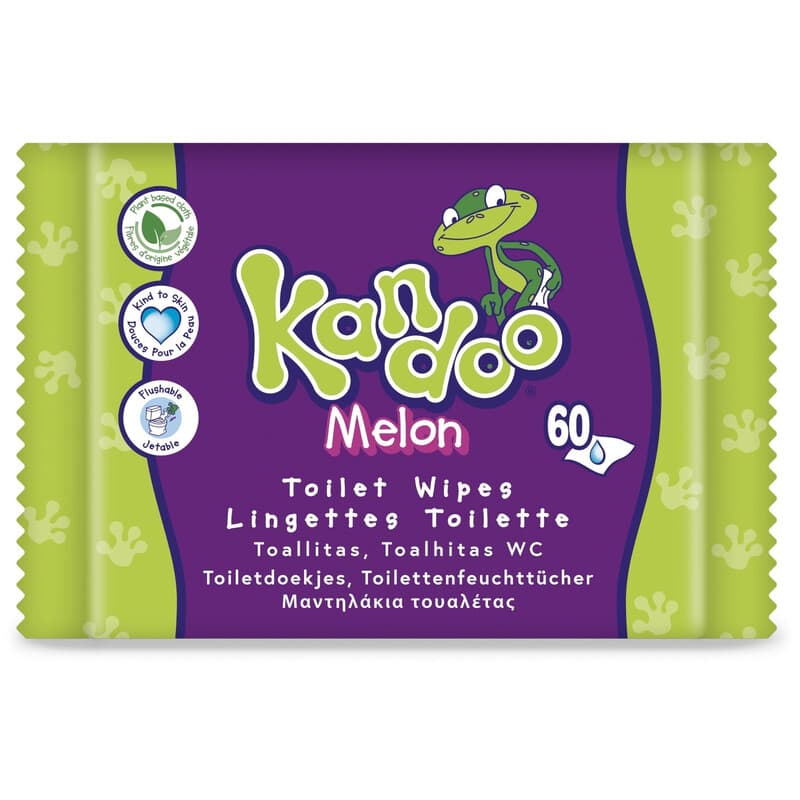 KANDOO Lingettes bébé Nettoyantes Fesses Bébé Melon 60 lingettes