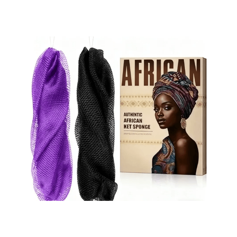 GÉNÉRIQUE - Kit d'éponge à filet africain, violet, avec fil - 90 g