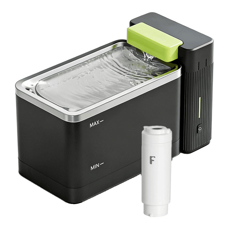 Furbulous Fontaine à Eau pour Chats et Chiens - Appareil d'Hydratation Ultra-Silencieux avec Filtre à Eau, Technologie Ultrafiltration, 3.3L, Noir