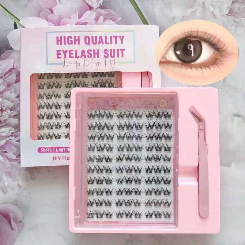 MeoMagic - Kit de faux cils précolés avec pinces à épiler - 10 lignes - F15