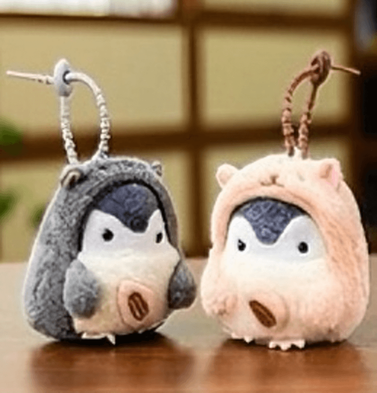 Porte-clés en peluche penguin série avec graines de tournesol, 8 cm (Sélection aléatoire)