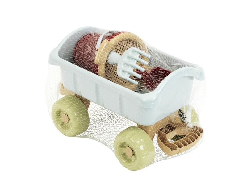 Theo Klein Little Foot Chariot de plage avec seau et accessoires en plastique recyclé